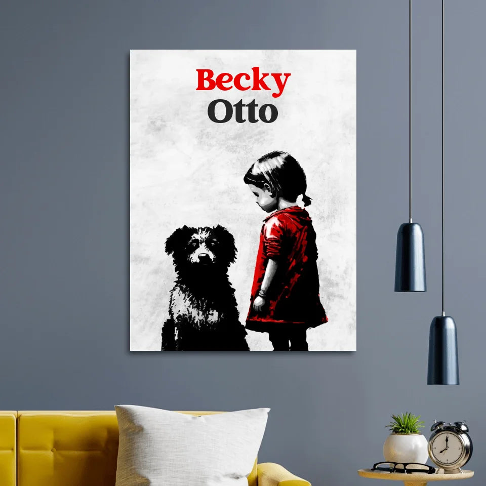 Banksy Girl Dog Personalisiert
