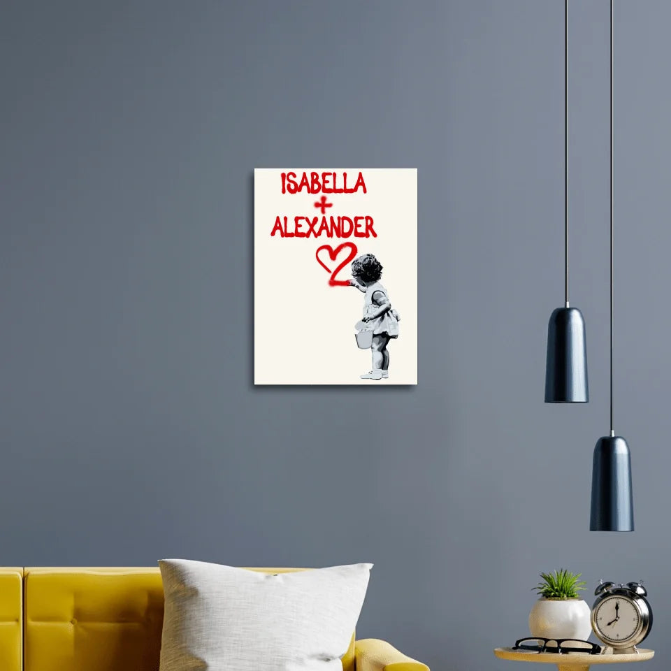 Banksy Girl Wall Art Personalisiert