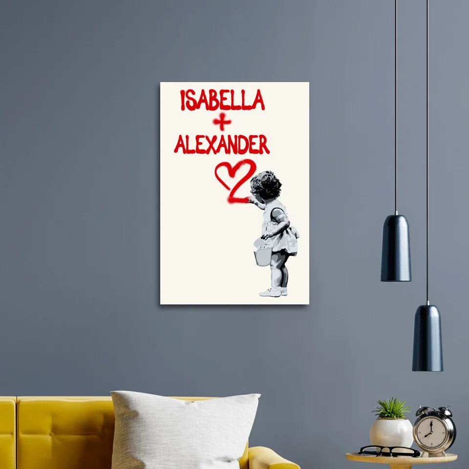 Banksy Girl Wall Art Personalisiert