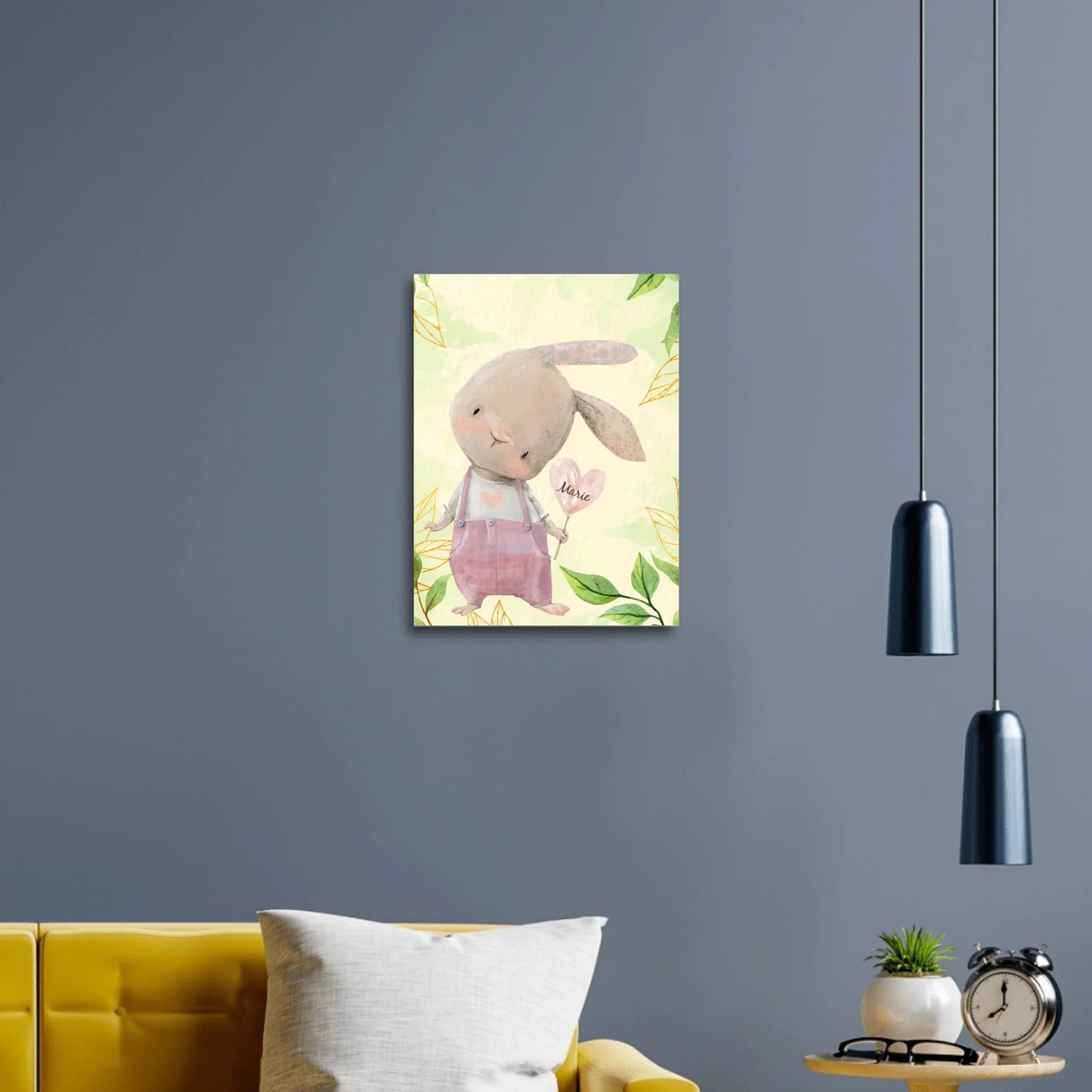 Hase mit Herz Kindercanvas
