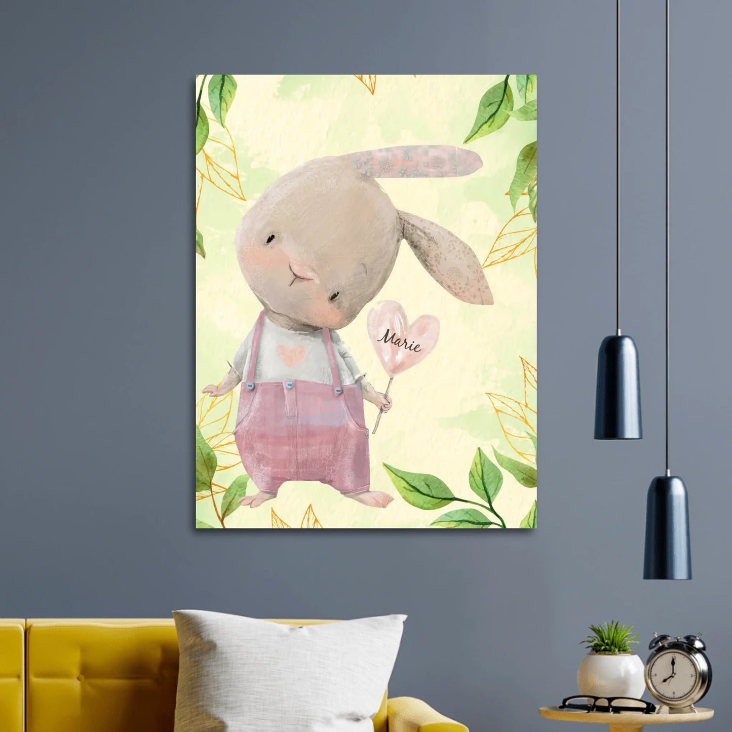 Hase mit Herz Kindercanvas