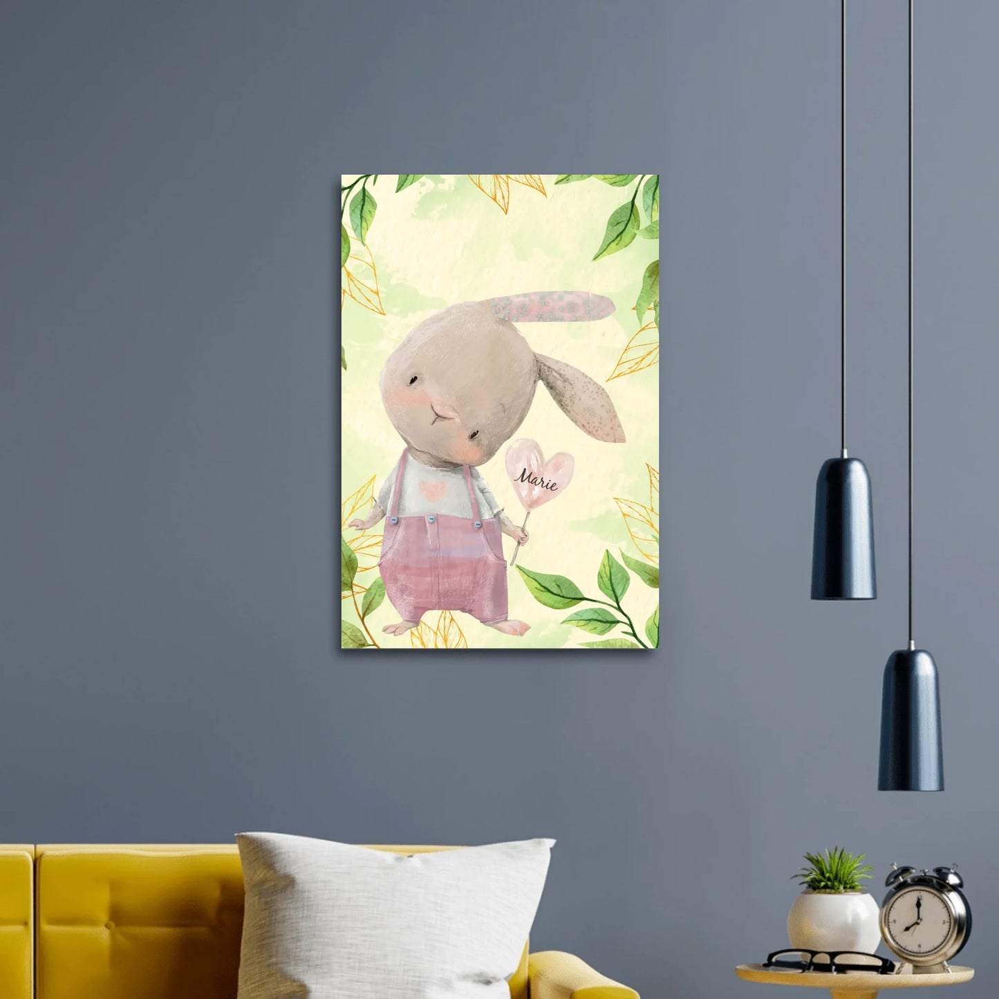 Hase mit Herz Kindercanvas