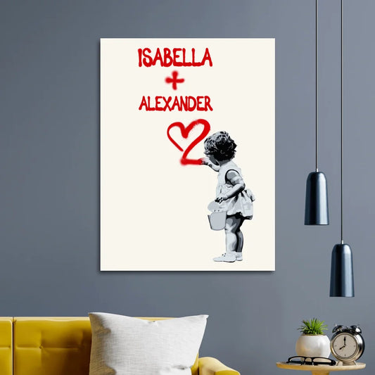 Banksy Girl Wall Art Personalisiert